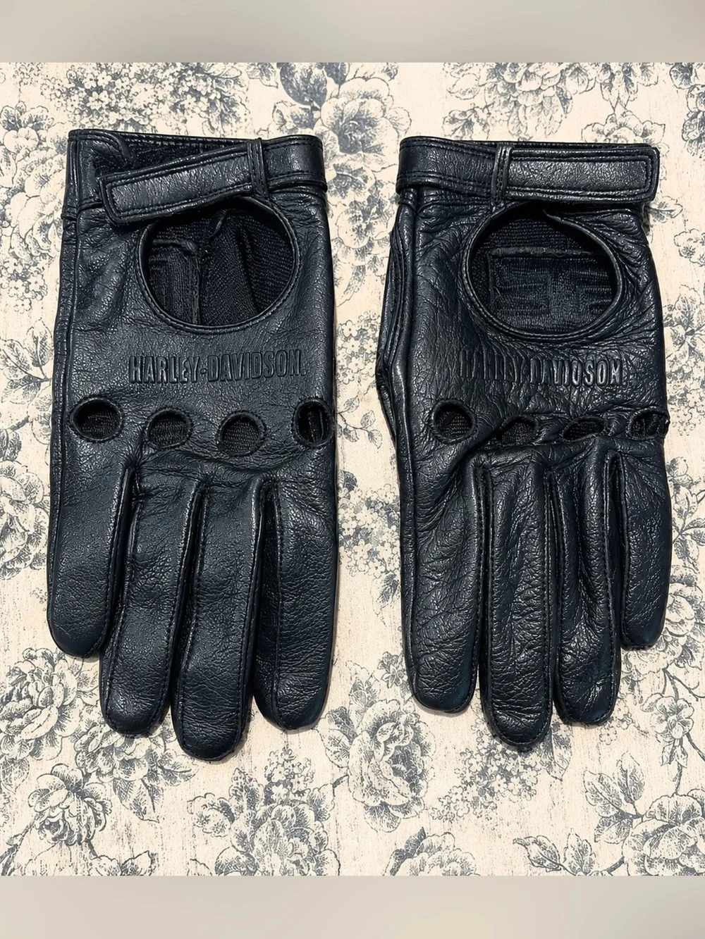 Vintage Harley Davidson Leather Riding Gloves Women’s Small Black Motorcycle